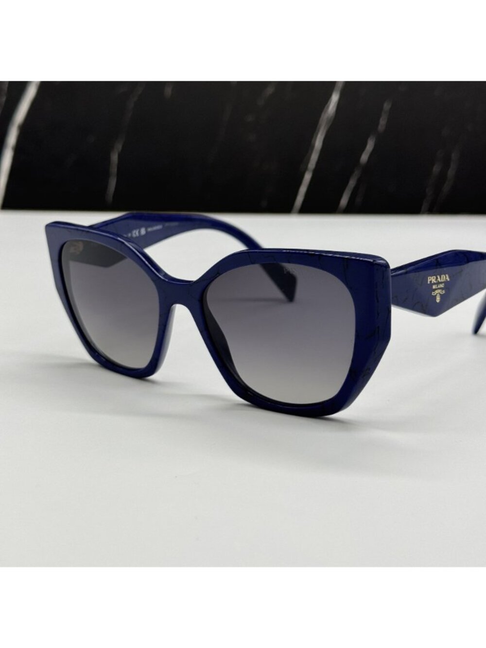 NEW PRADA PR19ZS 18D5W1 SUNGLASSES PR 19ZS 18D5W1 BLUE WOMEN OVERSIZED SPR 19Z - Picture 8 of 11